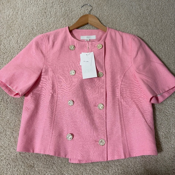 NWT Zara Short Sleeved Double Breasted Blazer - Picture 1 of 3